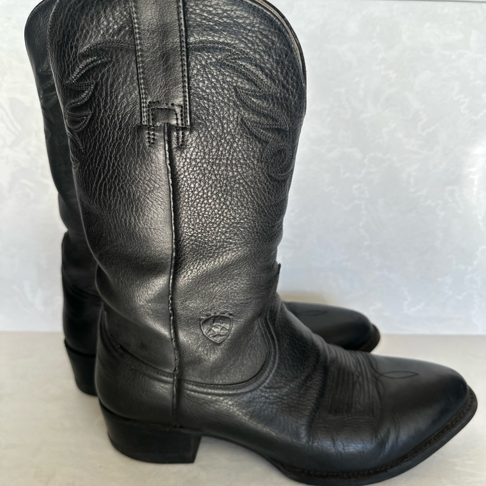 Ariat ATS Western Boots Mens 9 D Black Pull On Pointed Toe Leather 34202 EUC! - Picture 7 of 14
